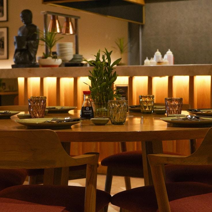 Shared dining and family-style food on a table